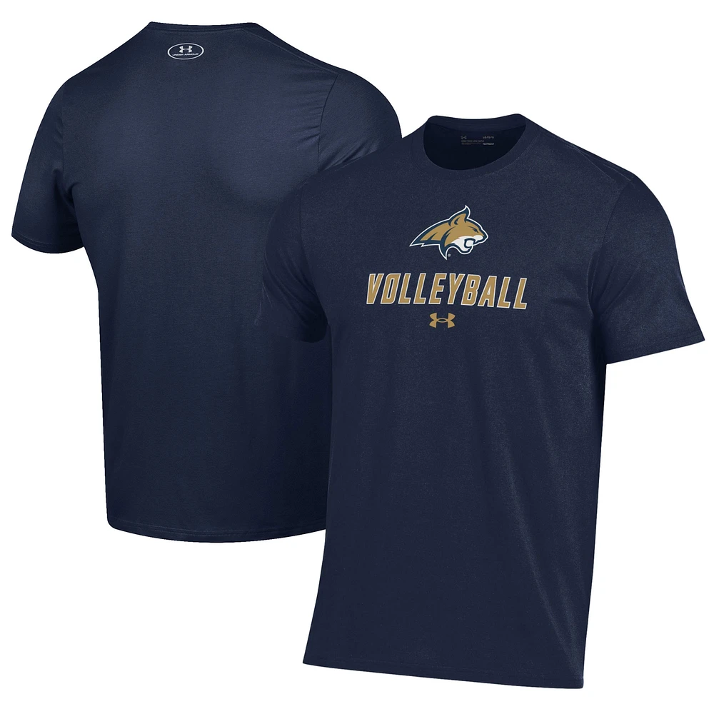 Men's Under Armour Navy Montana State Bobcats Volleyball Performance T-Shirt