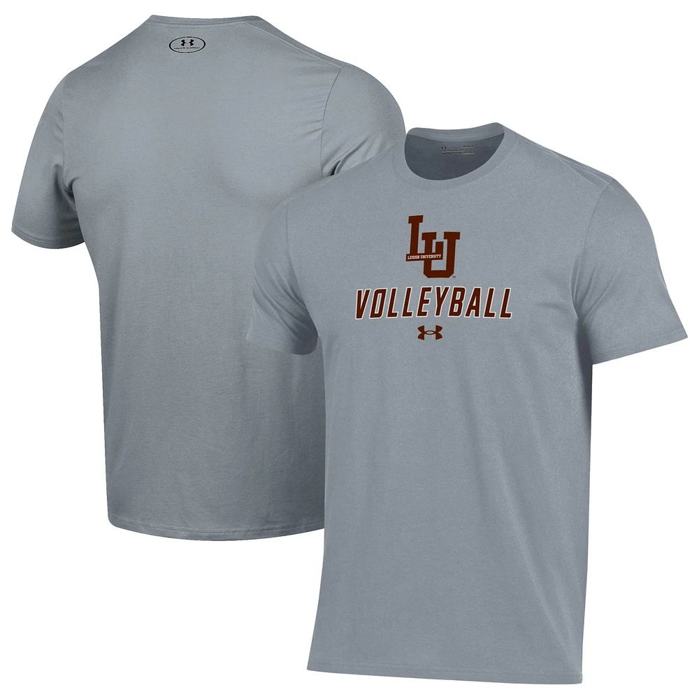 Men's Under Armour Gray Lehigh Mountain Hawks Volleyball Performance T-Shirt