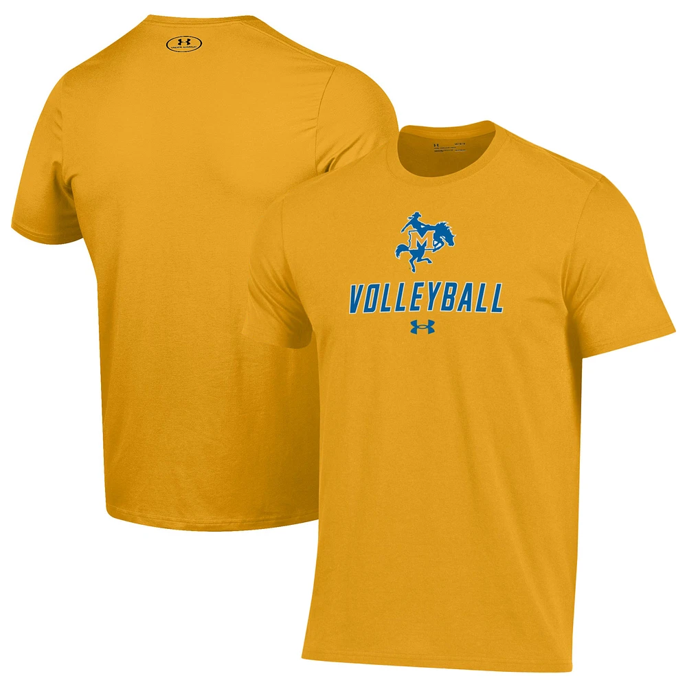 Men's Under Armour Gold McNeese State Cowboys Volleyball Performance T-Shirt