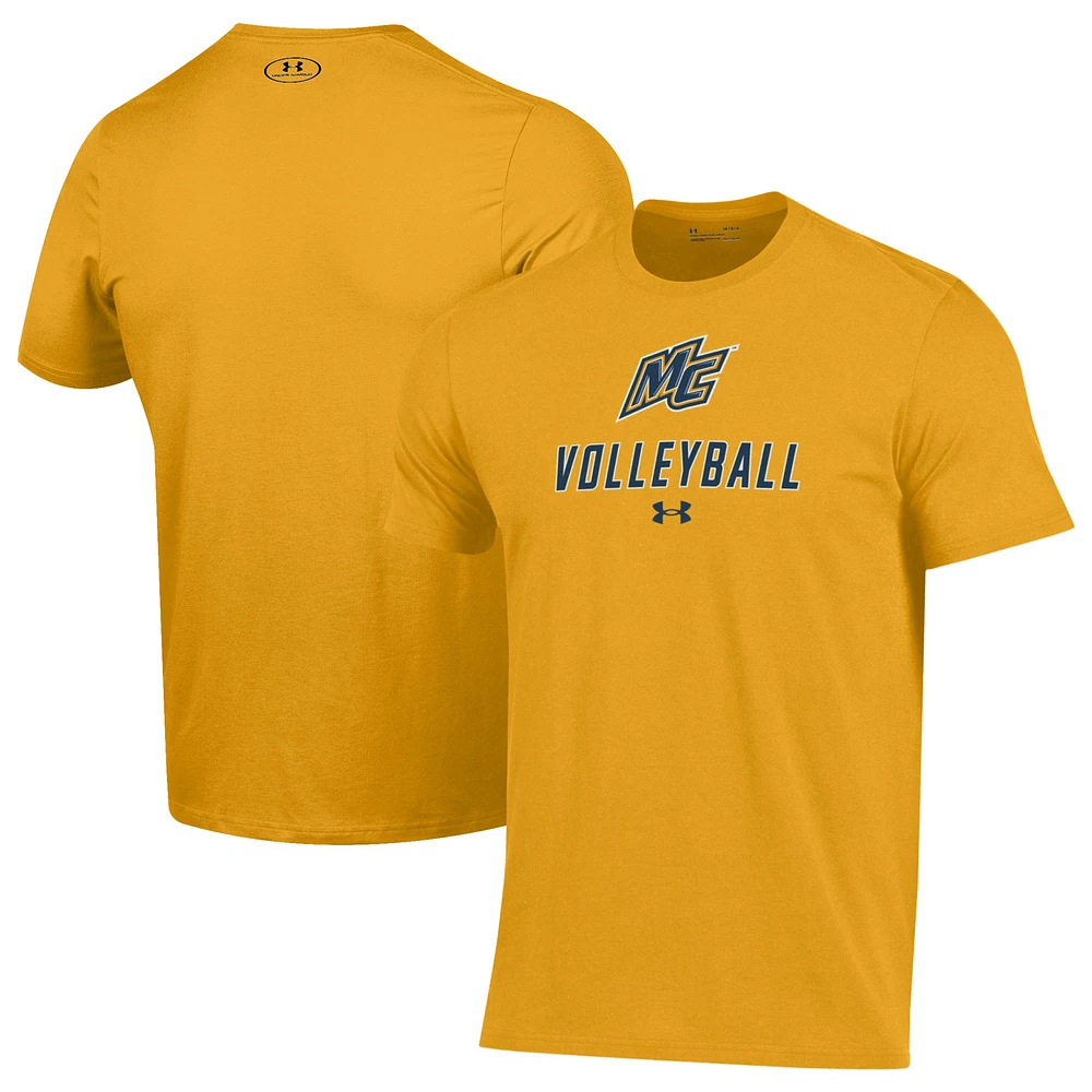 Men's Under Armour Gold Merrimack College Warriors Volleyball Performance T-Shirt