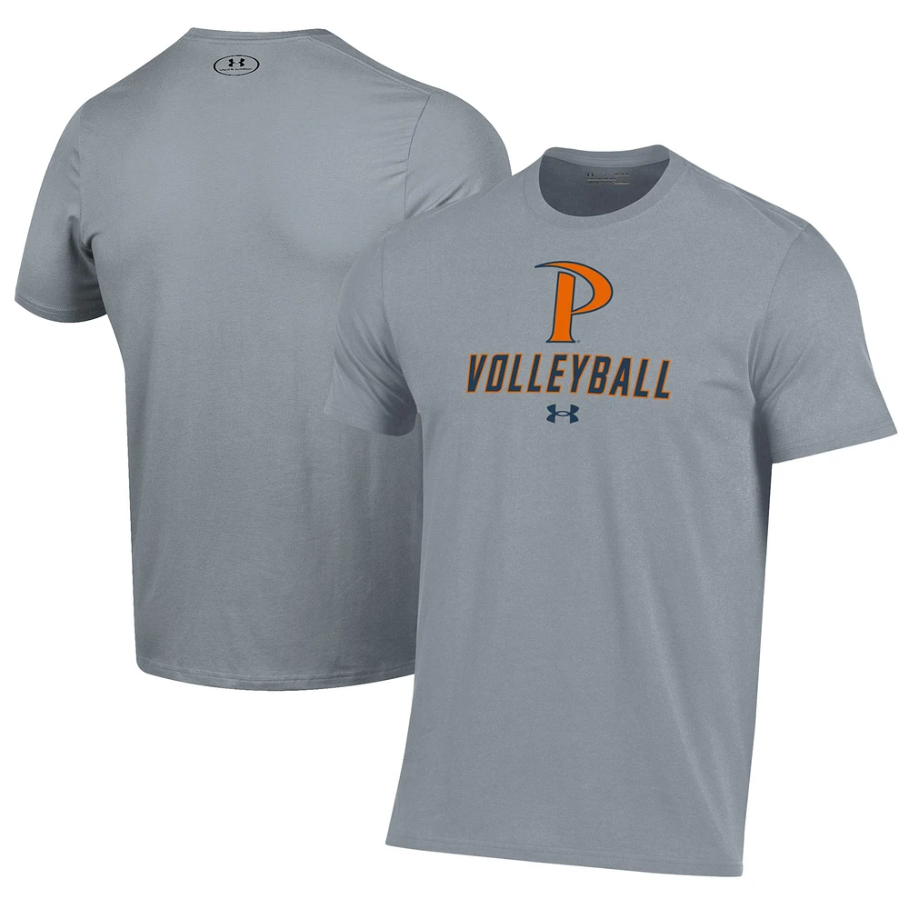 Men's Under Armour Gray Pepperdine Waves Volleyball Performance T-Shirt