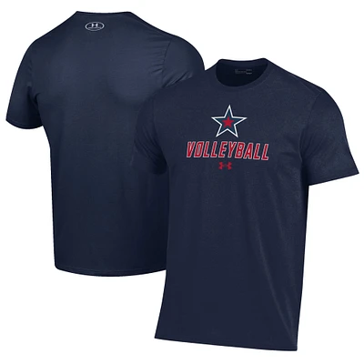 Men's Under Armour Navy Robert Morris Colonials Volleyball Performance T-Shirt