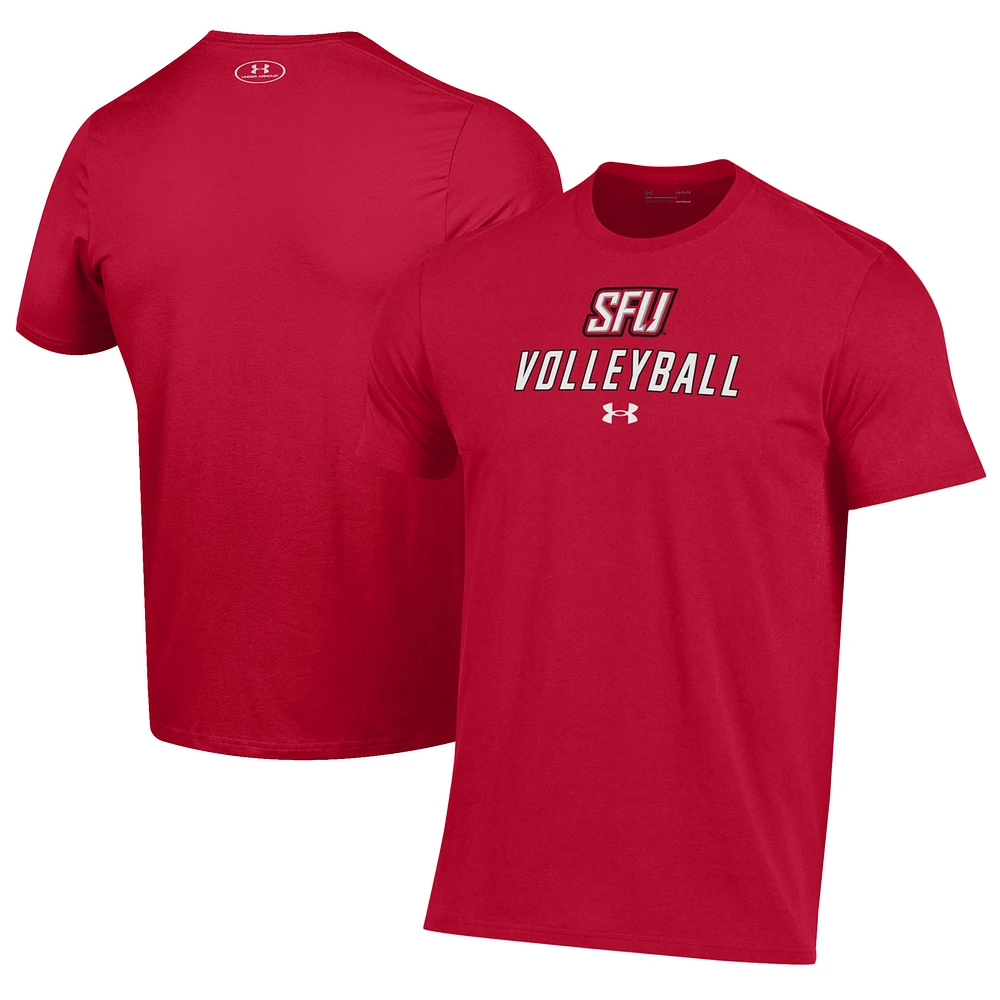 Men's Under Armour Red Saint Francis Flash Volleyball Performance T-Shirt