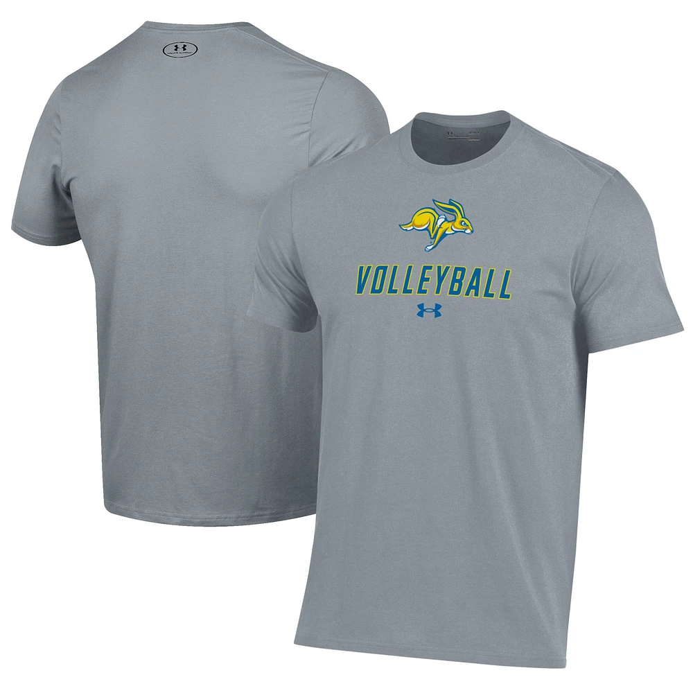 Men's Under Armour Gray South Dakota State Jackrabbits Volleyball Performance T-Shirt