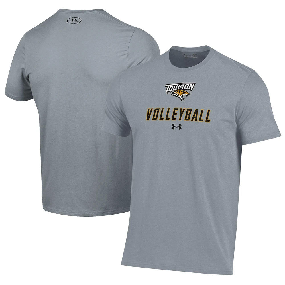 Men's Under Armour Gray Towson Tigers Volleyball Performance T-Shirt