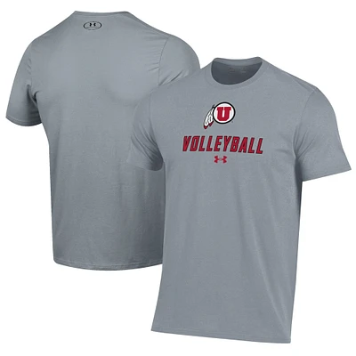 Men's Under Armour Gray Utah Utes Volleyball Performance T-Shirt