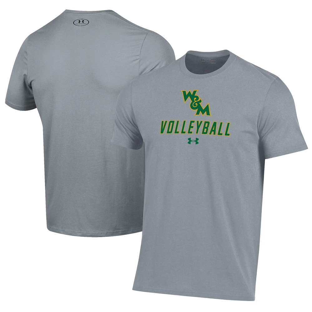 Men's Under Armour Gray William & Mary Tribe Volleyball Performance T-Shirt