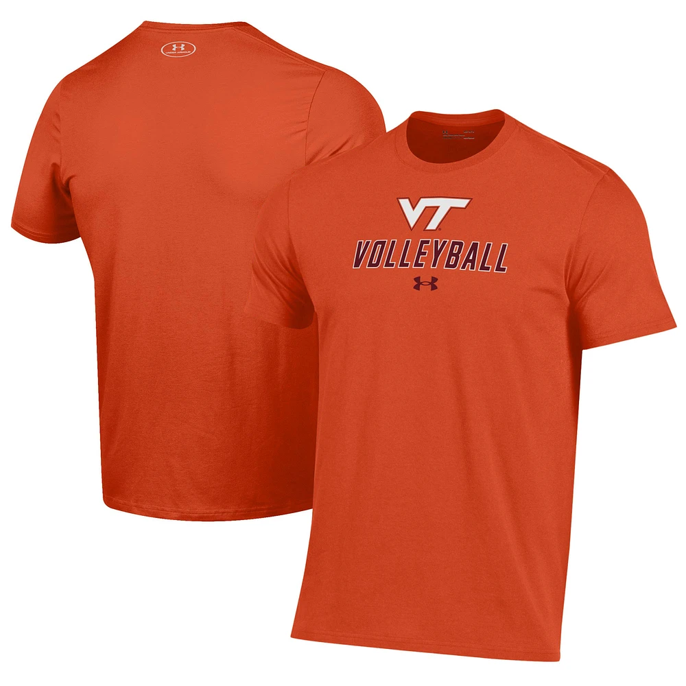 Men's Under Armour Orange Virginia Tech Hokies Volleyball Performance T-Shirt