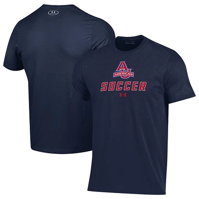 Men's Under Armour Navy American University Eagles Soccer Performance T-Shirt