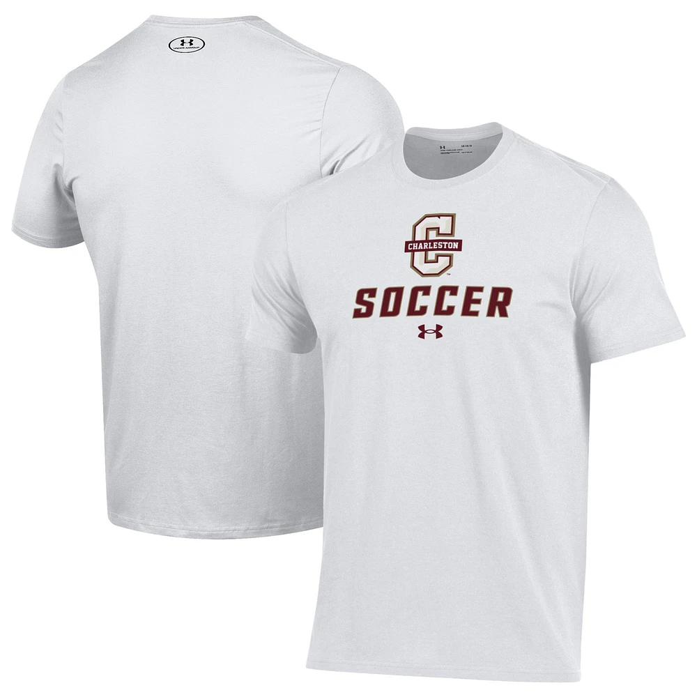 Men's Under Armour White Charleston Cougars Soccer Performance T-Shirt
