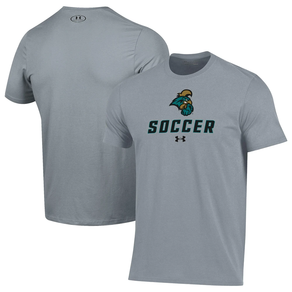 Men's Under Armour Gray Coastal Carolina Chanticleers Soccer Performance T-Shirt
