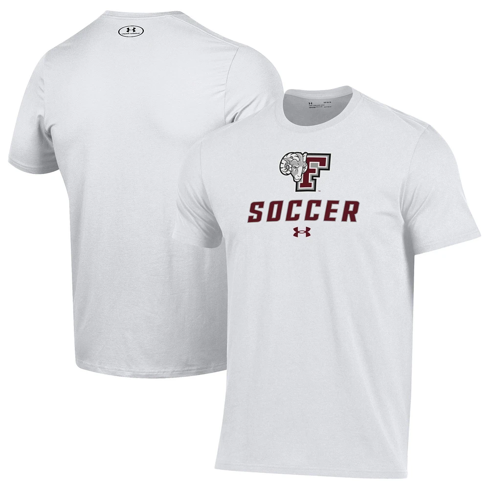 Men's Under Armour White Fordham Rams Soccer Performance T-Shirt