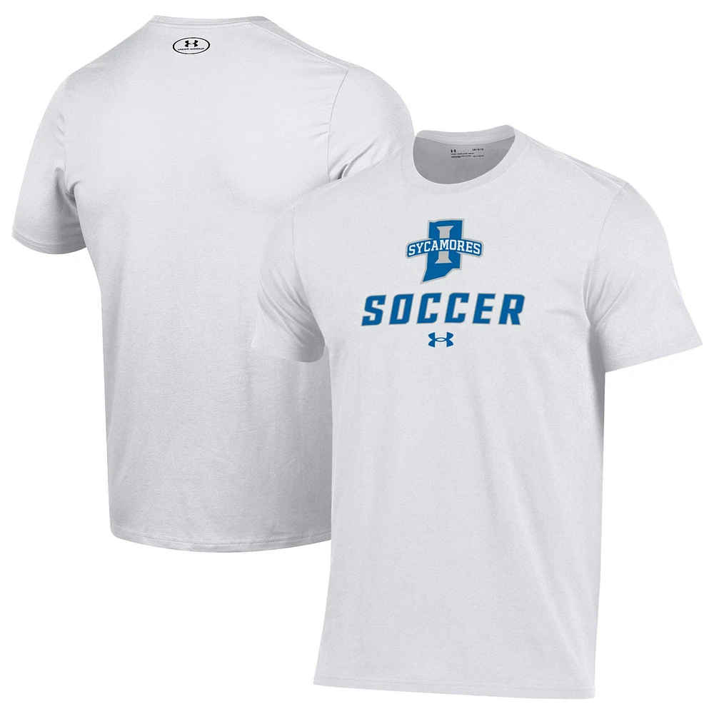 Men's Under Armour White Indiana State Sycamores Soccer Performance T-Shirt