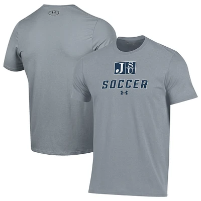Men's Under Armour Gray Jackson State Tigers Soccer Performance T-Shirt