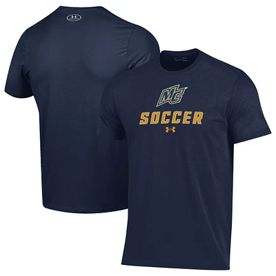 Men's Under Armour Navy Merrimack College Warriors Soccer Performance T-Shirt