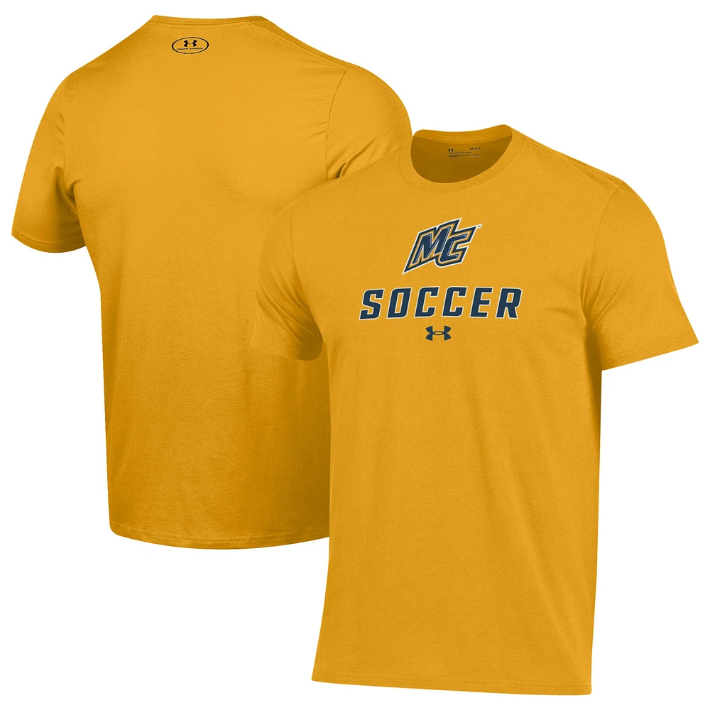 Men's Under Armour Gold Merrimack College Warriors Soccer Performance T-Shirt