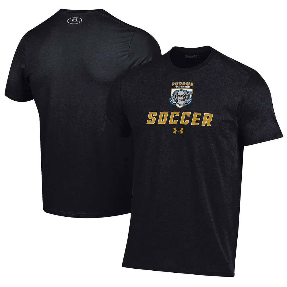 Men's Under Armour Black Purdue Fort Wayne Mastodons Soccer Performance T-Shirt