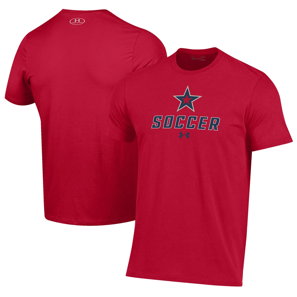 Men's Under Armour Red Robert Morris Colonials Soccer Performance T-Shirt