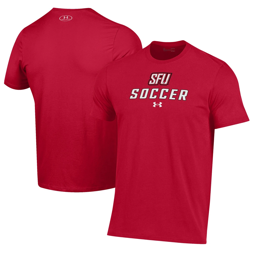 Men's Under Armour Red Saint Francis Flash Soccer Performance T-Shirt