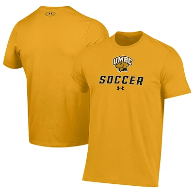 Men's Under Armour Gold University of Maryland Baltimore Soccer Performance T-Shirt