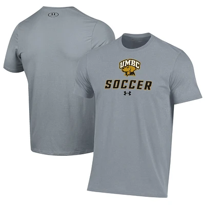 Men's Under Armour Gray University of Maryland Baltimore Soccer Performance T-Shirt
