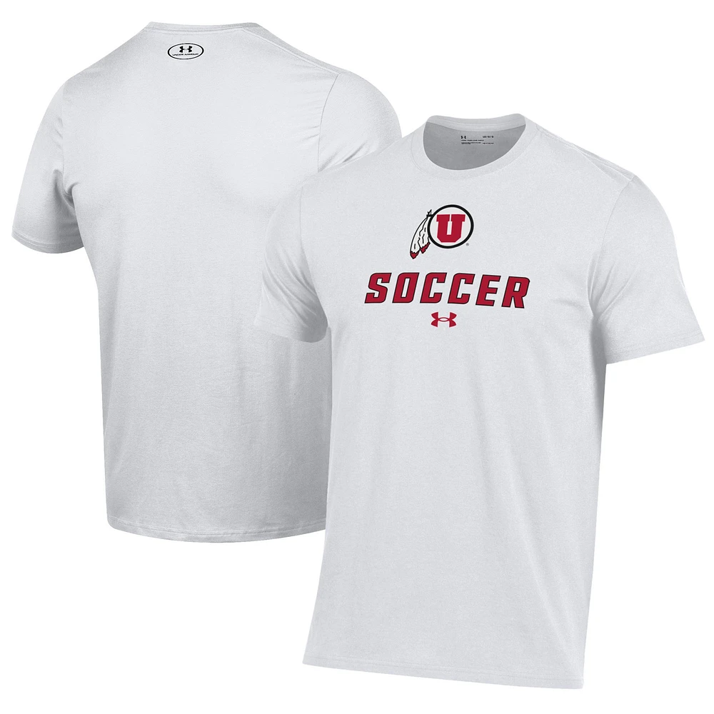 Men's Under Armour White Utah Utes Soccer Performance T-Shirt