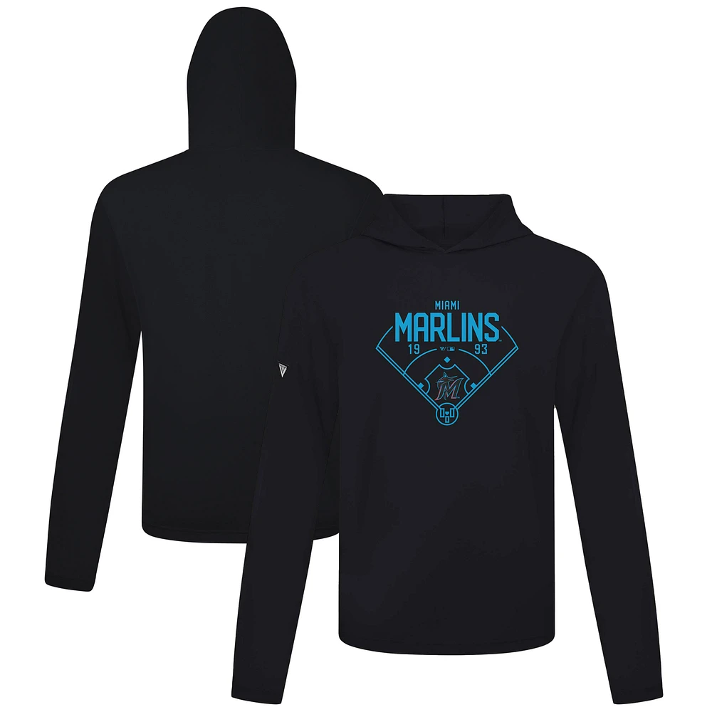 Men's Levelwear Black Miami Marlins Anthem Home Field Pullover Hoodie