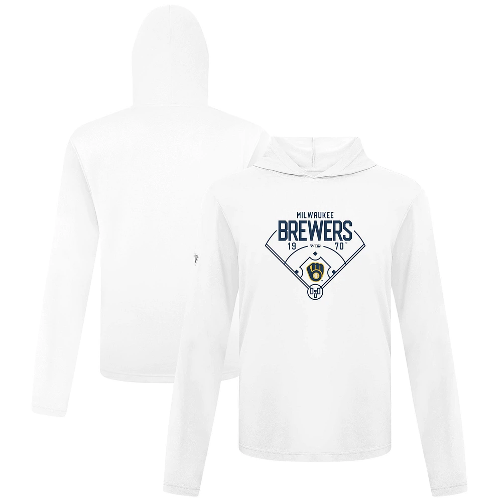Men's Levelwear White Milwaukee Brewers Anthem Home Field Pullover Hoodie