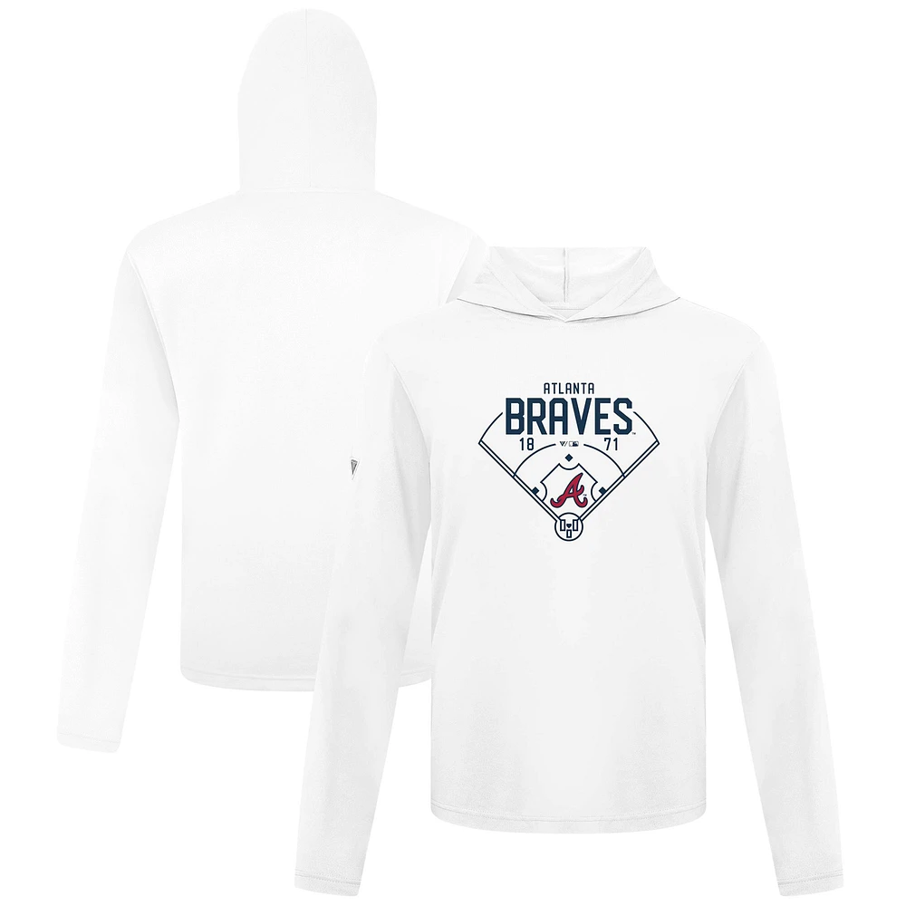 Men's Levelwear White Atlanta Braves Anthem Home Field Pullover Hoodie