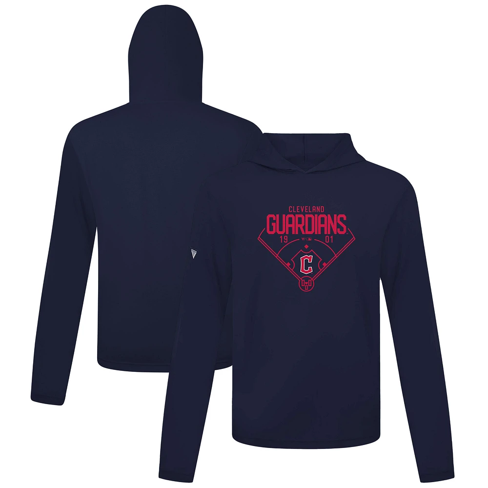 Men's Levelwear Navy Cleveland Guardians Anthem Home Field Pullover Hoodie