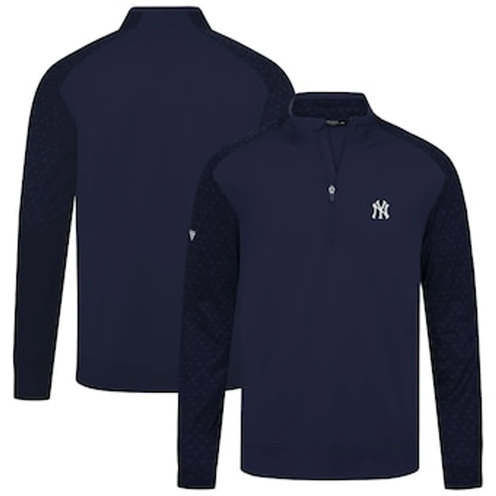 Men's Levelwear Navy New York Yankees Aztec Insignia 2.0 Quarter-Zip Pullover Top