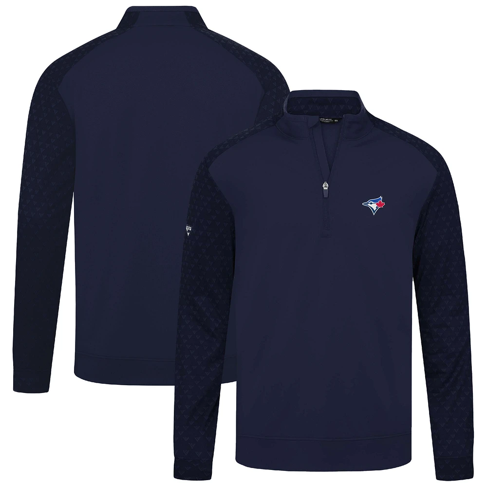 Men's Levelwear Navy Toronto Blue Jays Aztec Insignia 2.0 Quarter-Zip Pullover Top