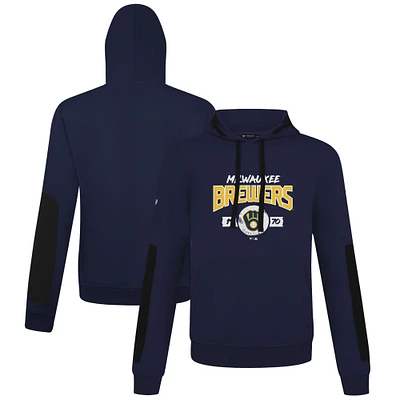 Men's Levelwear Navy Milwaukee Brewers Bombay Pullover Hoodie