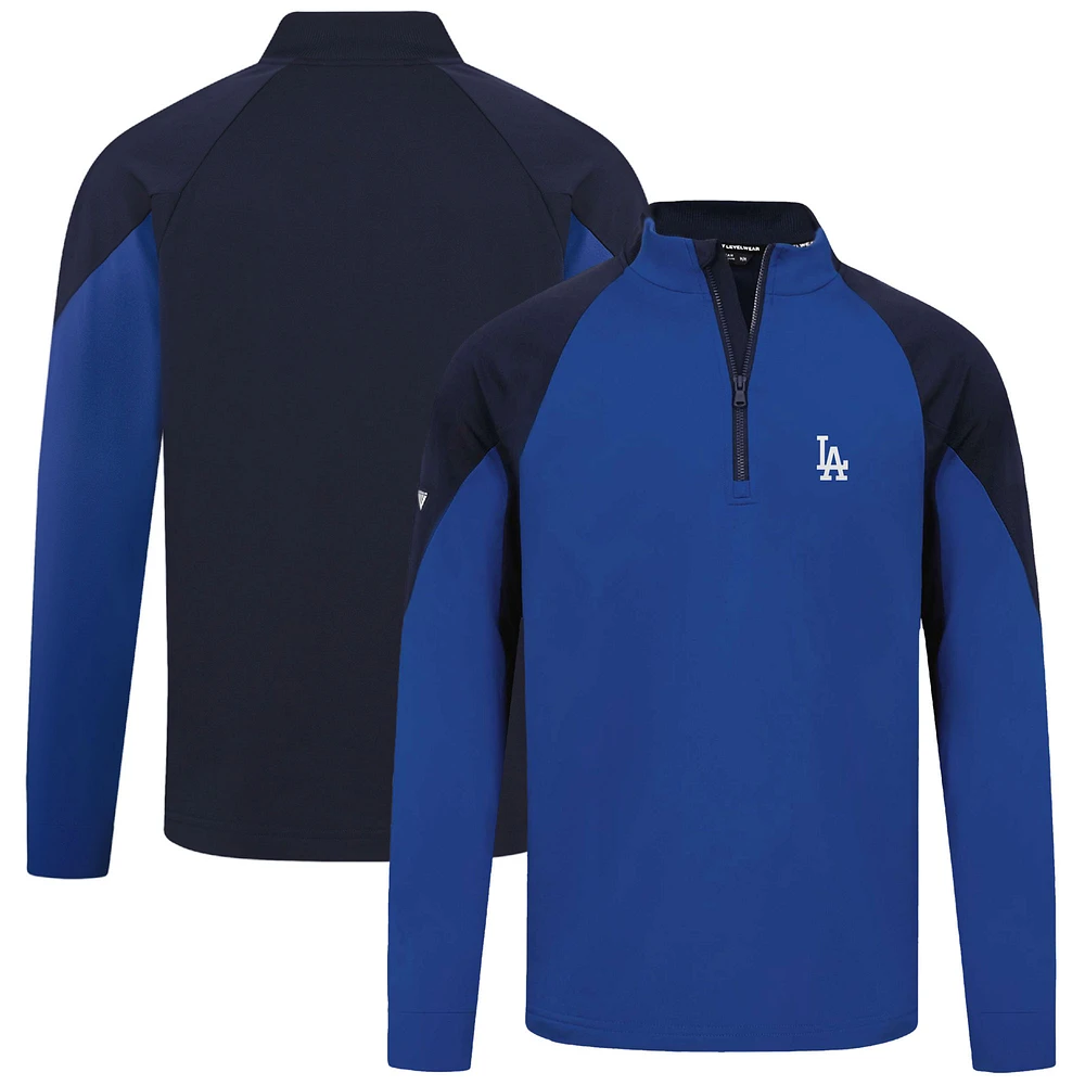 Men's Levelwear Royal Los Angeles Dodgers Cadet Insignia 2.0 Raglan Quarter-Zip Jacket