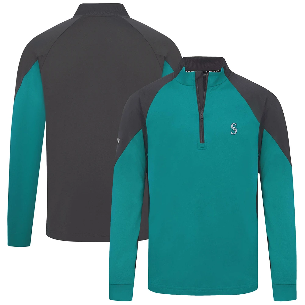 Men's Levelwear Teal Seattle Mariners Cadet Insignia 2.0 Raglan Quarter-Zip Jacket