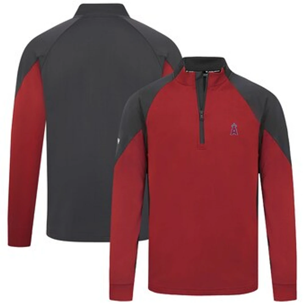 Men's Levelwear Red Los Angeles Angels Cadet Insignia 2.0 Raglan Quarter-Zip Jacket