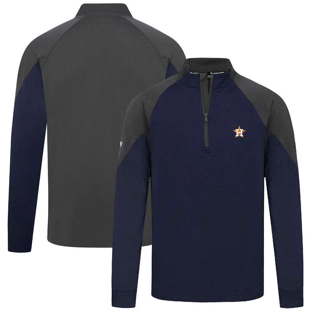 Men's Levelwear Navy Houston Astros Cadet Insignia 2.0 Raglan Quarter-Zip Jacket