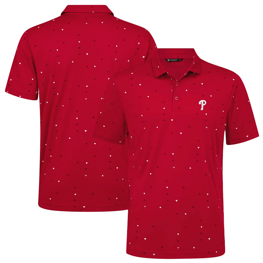 Men's Levelwear Red Philadelphia Phillies Confetti Insignia 2.0 Polo