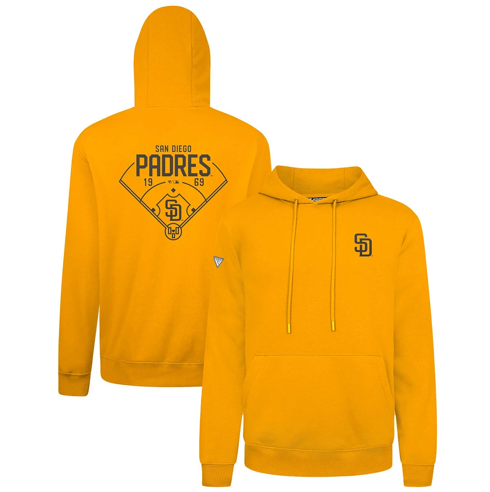 Men's Levelwear Gold San Diego Padres Podium Primary Pullover Hoodie
