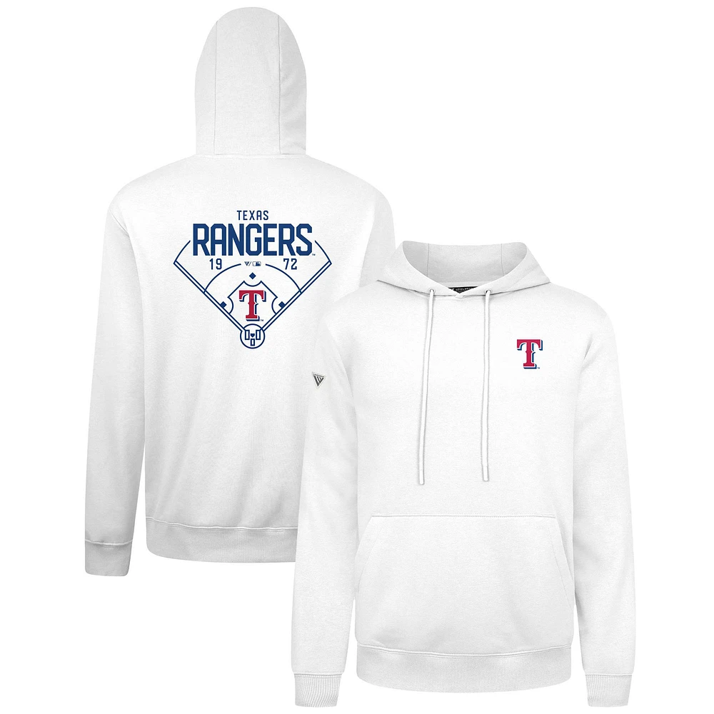 Men's Levelwear White Texas Rangers Podium Primary Pullover Hoodie