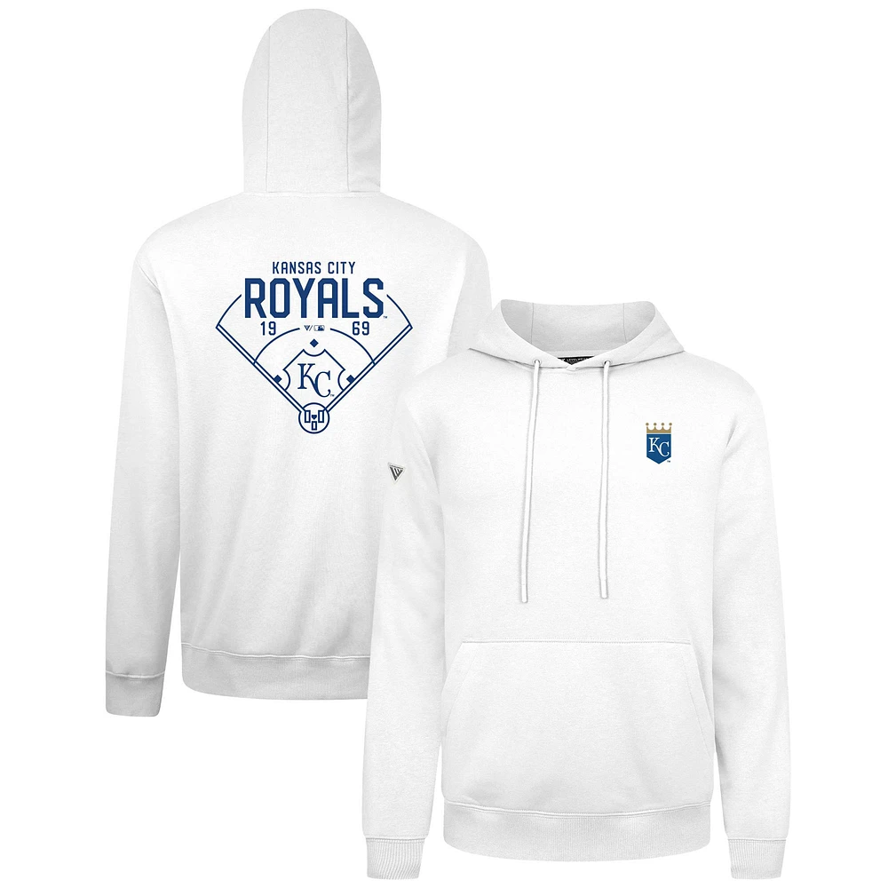 Men's Levelwear White Kansas City Royals Podium Primary Pullover Hoodie