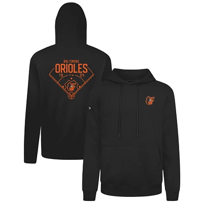 Men's Levelwear Black Baltimore Orioles Podium Primary Pullover Hoodie