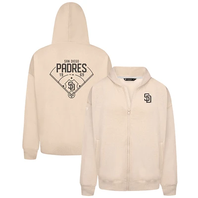 Men's Levelwear Khaki San Diego Padres Uphill Primary Full-Zip Hoodie