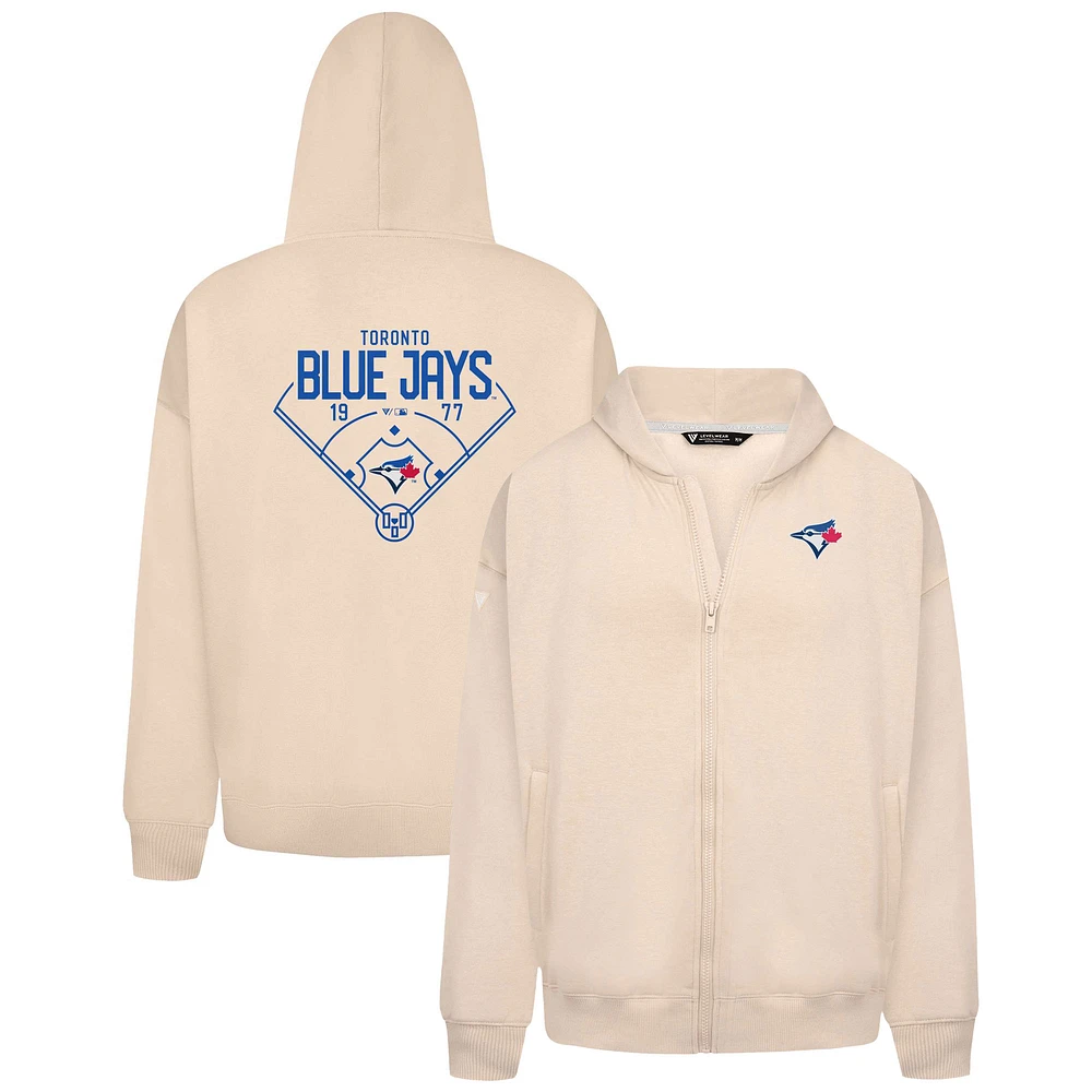 Men's Levelwear Khaki Toronto Blue Jays Uphill Primary Full-Zip Hoodie