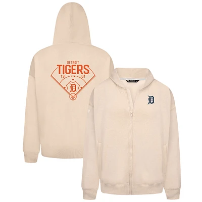 Men's Levelwear Khaki Detroit Tigers Uphill Primary Full-Zip Hoodie
