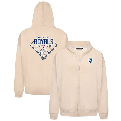 Men's Levelwear Khaki Kansas City Royals Uphill Primary Full-Zip Hoodie
