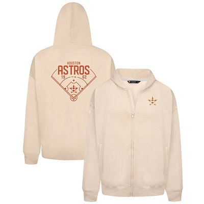 Men's Levelwear Khaki Houston Astros Uphill Primary Full-Zip Hoodie