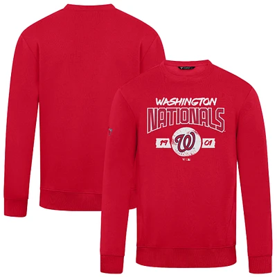 Men's Levelwear Red Washington Nationals Punch Out Pullover Sweatshirt