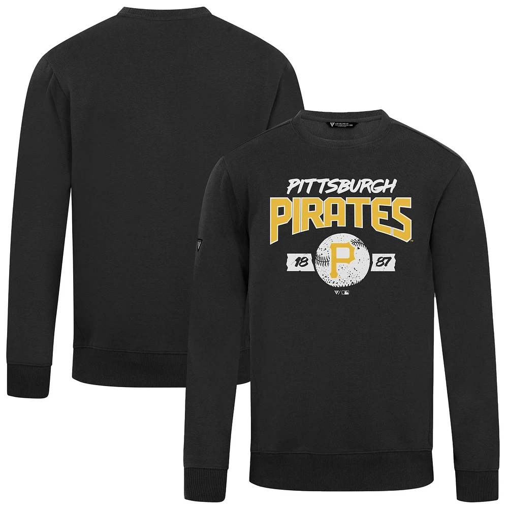 Men's Levelwear Black Pittsburgh Pirates Punch Out Pullover Sweatshirt