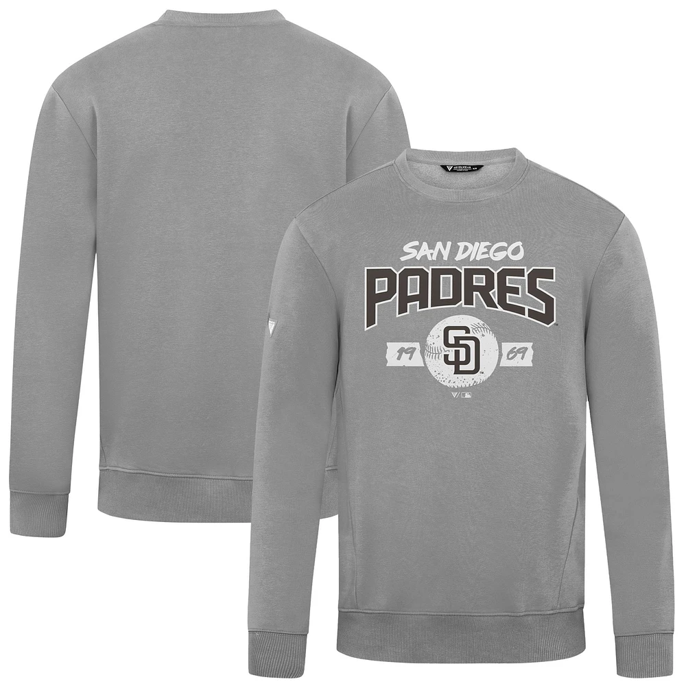 Men's Levelwear Gray San Diego Padres Punch Out Pullover Sweatshirt